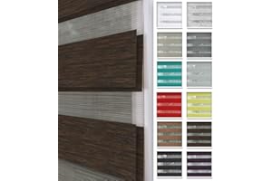 ‎HOME-VISION Home-Vision® DuoRollo Klemmfix, Doppelrollo ohne Bohren mit Klämmträgern, Rollos für Fenster und Türen (Holzlook Braun, B95cm x H150cm)