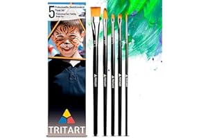 Tritart Piezas Pinceles Maquillaje Infantil - Set de 5x Brochas para Maquillaje de Carnaval de Niños Halloween Teatro