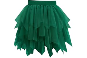Vlazom Damen Tüllrock Petticoat Kurz Tutu Rock 50er Vintage Ballet Unregelmäßiger Tanzrock Ballkleid Karneval Party Rock