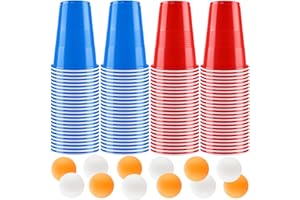 Litimkat Zestaw kubków do piwnego ponga, kubki imprezowe, kubki wielokrotnego użytku, na imprezę, urodziny, festiwale, wesele, kemping (100 szt.)