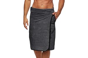 Sowel® męski kilt do sauny, 100% bawełna ekologiczna, ręcznik do sauny, 60 x 140 cm, antracytowy/czarny