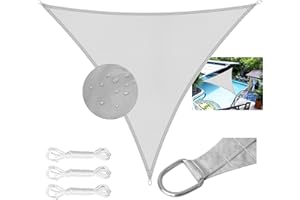LEcylankEr Sun Shade Sail 4x4x4m Triangular PES Polyester Waterproof Sail Shade with Accessories 95% UV Block Shade Sails Sun Shades for Garden Outdoor Patio Pergola Balcony (light grey, 4 x 4 x 4 m)