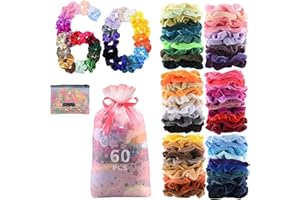 GRACETOP 60 Pezzi Elastici per Capelli Scrunchies Velluto+ 500 Pezzi Fasce Elastici per Capelli, Velluto Elastico Fasce Elastici Capelli Corde Scrunchie per le donne ragazze Accessori