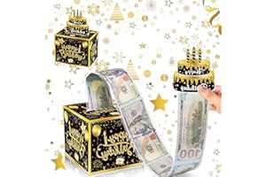 LIPENS Happy Birthday Money Box Cash Gift Pull Out Surprise Money Gift Box, Creative Money Gift Ideas, Money Presentation Box for Cash Gifts Birthday, Novelty Money Pull out Gift Box, Money Surprise Box
