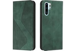 Mo-Somnus Funda para Huawei P30 Pro, Funda Carcasa de Cuero para Huawei P30 Pro, Premium Cuero Billetera Flip Protectora Carcasa Magnético con Cáscara de TPU, Ranura para Tarjeta (Verde)