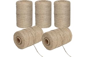 TOKSEO 500 m Corde Jute, 2 mm Ficelle Corde RéSistant à La DéChirure 3 Brins de Ficelle Jute pour Paquets Fibre Naturelle pour Fixer des Plantes dans Le Jardin, Bricoler Et Emballer des Cadeaux