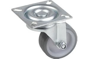 Metafranc 802870 Ruota Girevole Diametro 50 mm, 60 x 60 mm, in Poliuretano, Cuscinetto a Scorrimento