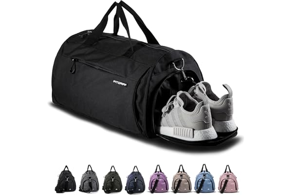Fitgriff® Bolsa Deporte V1 Mujer y Hombre - Bolso de Gimnasio con Compartimento para Zapatos y Humeda, para Viaje, Entrenamiento - Gym Bag