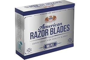 American Razor Blades by The Shave Factory - Super Sharp Double Edge Razor Blades, Japanese Steel, New Value Pack (100 PCS)