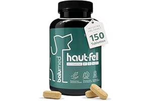 balumed® 150 Haut+Fell Tabletten für Hunde - bei Dermatose & Haarausfall - für Fellstoffwechsel, mit Bierhefe, MSM, Grünlippmuschel, Goldhirse - Vitamin D, VIT. B2 und Zink - 1,5 g pro Tablette