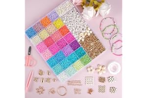 packra Abalorios Para Hacer Pulseras, 3mm Cuentas para Pulseras 28 Colores, Bolitas De Letras Y Accesorios, kit de pulseras