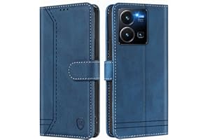 GoodcAcy Funda para Vivo Y35 4G, Carcasa Libro con Tapa de Cuero Piel Wallet Case Flip Cover con Kickstand, Hebilla Magnetica, Ranuras para Tarjetas para Vivo Y35 4G,Azul