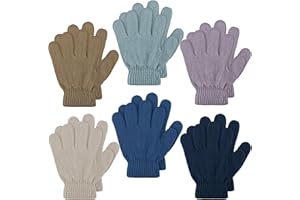 SATINIOR 6 Pairs Winter Kids Gloves Warm Knitted Toddler Gloves Baby Gloves Soft Thick Stretchy Gloves Mitten for Boys Girls 1-4 Years