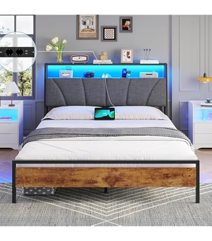 KOMHTOM Letto Imbottito Con Testiera Regolabile 90x200 Cm - Bianco - Con Rete A Doghe In Legno - Senza Materasso