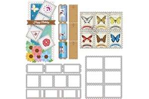 GLOBLELAND 2Pcs Stamp Frame Cutting Dies Metal Stamp Border Die Cuts Embossing Stencils Template for Paper Card Making Decoration DIY Scrapbooking Album Craft Decor