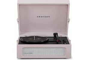Crosley Voyager Giradischi con 2 altoparlanti, Bluetooth In & Out e AUX - Giradischi Vintage a 3 velocità - Per vinili da 7", 10" e 12" - Portatile con custodia integrata (Ametista.)