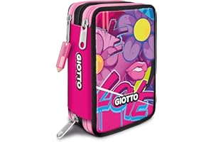 GIOTTO Astuccio Supermina 3 Zip Young Street Art, Rosa