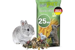 Eggersmann Uncle Pet 25 kg Kaninchenfutter - Premium Kaninchen Müsli - Kaninchen Futter mit der natürlichen Kraft aus Kräutern und Karotten - Kaninchenzubehör (25 kg Sack)