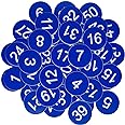 Plastic Number Tags Engraved Numbered Tags ID Tags Key Tags Without Hole (1-100, Blue)
