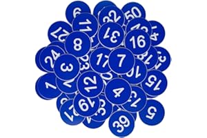 STAYMAX Plastic Number Tags Engraved Numbered Tags ID Tags Key Tags Without Hole (201-300, Blue)