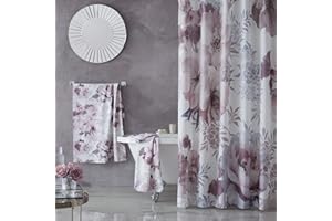 Catherine Lansfield Dramatic Floral 180x180cm Shower Curtain Blush Pink