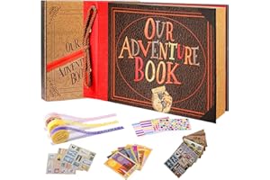FEIYU BUY Our Adventure Book" in pelle 11,92 x 7,62" con 80 pagine, lettering in rilievo, ispirato al film "Up", perfetto per foto, matrimoni e ricordi di viaggio. Scatola regalo inclusa (Libro fatto a mano)