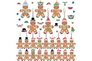 DKINY 24 Pack Christmas Crafts for Kids Foam Gingerbread Man Arts and Crafts Kits for Kids Children Christmas Party Group Activities Party Hanging Decorations