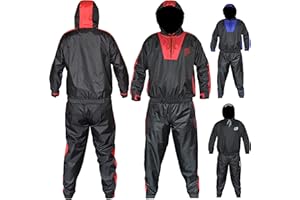 ‎AQF AQF Sauna Suits Schwitzanzug Fitness Trainingsanzug Gym Jogginganzug Jogginghose Herren Damen Abnehmen Anzug Hooded Sweat Suit (Kompletter Sauna-Anzug)