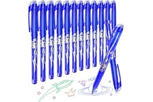 ‎ARIEL-GXR Erasable ballpoint pen, 12 blue erasable eraser pens, 0.5 mm refillable erasable pen, erasable rollerball pen, erasable gel pen, friction pen, gel pen set (12 blue pens)