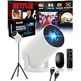 COCOBÉ Proyector Portatil Compatible con 4k con Trípode Incluido, App Integrada, Ratón, Cable HDMI y Mando - Mini Proyector P