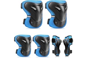 YOOXARMOR Adjustable Kids/Toddler/Children Knee Pads Elbow Pads Wrist Guards Set for 3-6-13 Years Boys Girls,Child Safety Protective Gear Set for Roller Skates,Bike,Cycling,Skateboard,Scooter