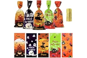 ENITHELITE Bustine Per Confetti,Decorazioni Halloween,Sacchetti Halloween,Sacchetti Per Caramellensacchetti Per Biscotti,Sacchetti Caramelle Halloween,Sacchetto Per Biscotti,Candy Bags Forma di Halloween,50 Pzi