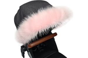 Pram Furs Hood Trim Faux Fur Pushchair Universal fit (Baby Pink)