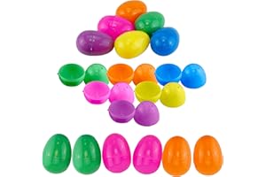 HOVUK 24x Multicolour Easter Fillable Eggs, Surprise Giving Easter Eggs, Snap-Open Plastic Eggs Basket Filler, Kids Easter Crafts- Size: 5.8cm