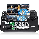Tenveo NDI PTZ - Controlador de Palanca de Mando para c&aacute;mara LCD de 7 Pulgadas, Pantalla cu&aacute;druple en Tiempo Real, Teclado de