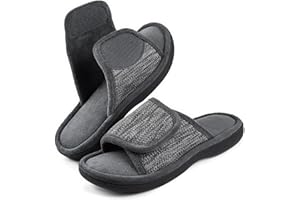 RockDove Men's Adjustable Wrap Memory Foam Slide Slipper