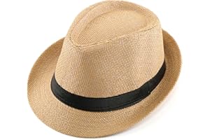 CHIC DIARY Panama Summer Fedora Trilby Straw Sun Hats for Men Women Beach Hat Classic