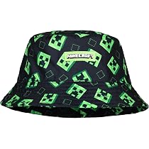 Chapeau Minecraft Garçon 5-12 Ans - Léger Respirant - Noir - Cadeau Jeux Vidéo - Réglable