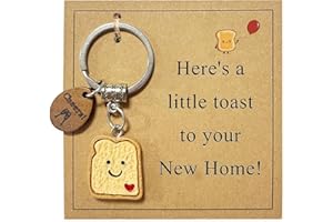 Virelle New Home Gift, Funny Toast Keyring for House Warming, Novelty Congratulations Gift for Fresh Start, Unique Moving In Present for Men & Women