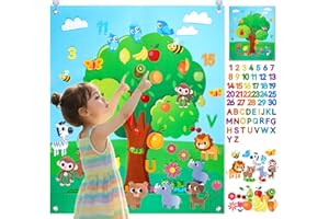88 PCS Animals Felt Story Board Set, Homewit Fruit Animals Storytelling Flannel Board with Letter Numbers Felt Animals Toys Preschool Educational Interactive Toy for Kids Toddlers 3-7 Years(72 x 60cm)