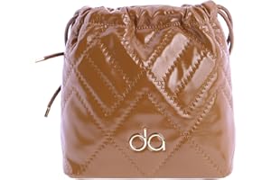 DON ALGODON Bolso de hombro con pespunte decorativo en zigzag en piel sintética de mujer Siracusa con el logo en metal.