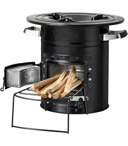 Poêle Rocket Pliable DareSpace – Cuisson Au Bois – Ultra Compact Pour Camping Et Barbecue