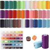 72 Pieces Sewing Machine Thread Set 36 Colors Colored Threads 400 Meters Heavy Duty Polyester Thread for Spool 36 Bobbins Ove