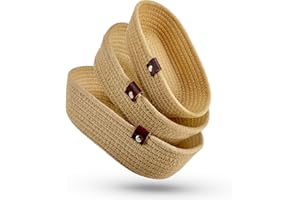 Gem of Oak Aufbewahrungskörbe oval kamelbraun beige für Regale Schränke Schlafzimmer Badezimmer Organisation Schubladenschrank Kommode Kinderzimmer Dekoration Dekokorb, 3er Set