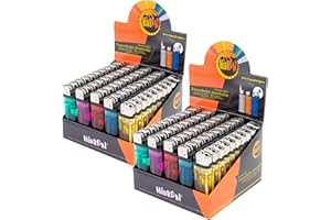 HIBRON 100 x Encendedores Desechables Mechero encendedores Transparentes de plástico