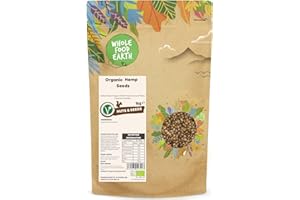 Wholefood Earth Organic Hemp Seed – 1 kg | GMO Free | Vegan | High Fibre | Source of Protein | Certified Organic (Packing May Vary)