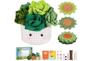 LORDISE Crochet Kit for Beginners, Crochet Knitting Kit Complete Crochet Yarn Set with Crochet Hooks, Crochet Starter Kit with Step-by-Step Video Tutorials for Adults Kids