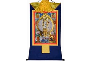 Gandhanra Thangka Tibetano - Chenrezig Avalokitesvara dalle mille braccia Thangka - Arazzo di Buddha a Stampa Dorata per Decorazione Zen, Meditazione, Rilassamento Spirituale e Pace