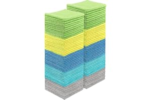 HOMEXCEL Shop Towels Wiederverwendbare Mikrofaser-Handtücher für Autos, Mehrzweck-Mikrofaser-Reinigungstücher, fusselfreie Reinigungstücher für Auto, Haus und Küche, 29,2 x 29,2 cm, 100 Stück
