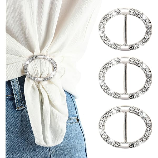 Bufanda De Mujer 2 Hebillas Para Anudar Bufandas - Accesorio De Aleación Con Circonitas, Para Esquinas De Ropa Anillos Bufanda Mujer Aleación